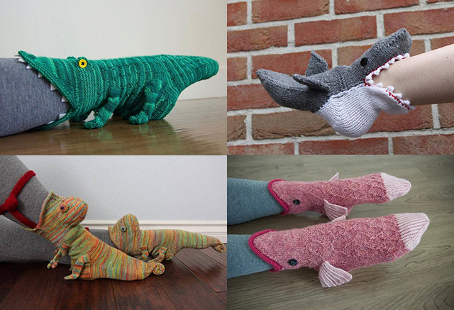 (Christma Hot Sale - 40% OFF) Knit Crocodile Socks and his friends