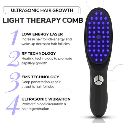 Multi-functional Hair Growth Massage Comb (Light Therapy+Ultrasonic Vibration+Nano Ion Atomization)