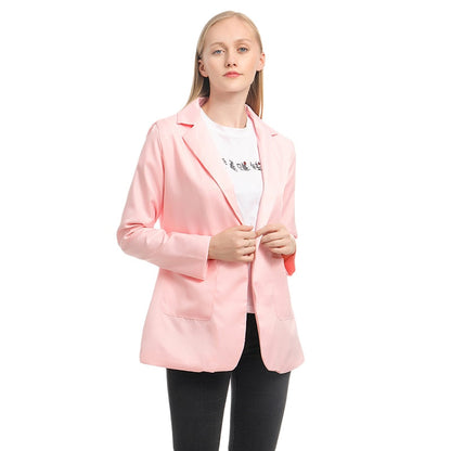 Blazer Women Blazers And Jackets Lapel Slim Office Ladies Coat Open Stitch Long Sleeve Pocket Cardigan Casual Suit Blazers Mujer