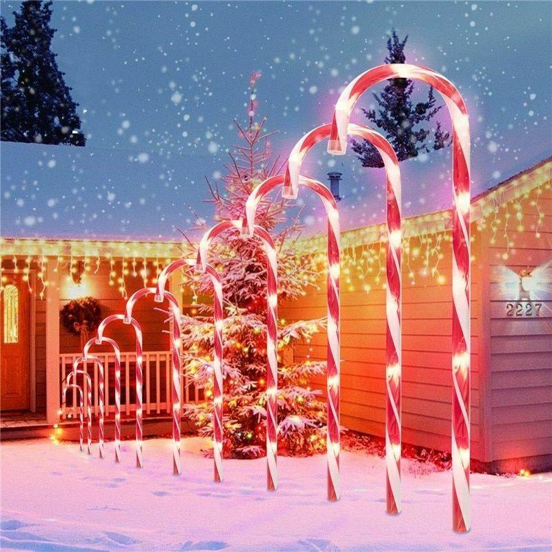 Christmas Candy Cane Light Solar Decoration